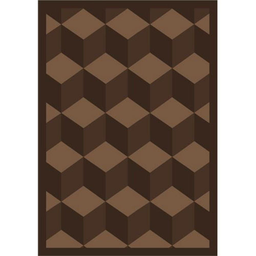 Joy Carpets Kaleidoscope Highrise Whimsical Area Rugs in Chocolate - Soft Modern Kids Room Rug for Playroom, Nursery & Bedroom Decor