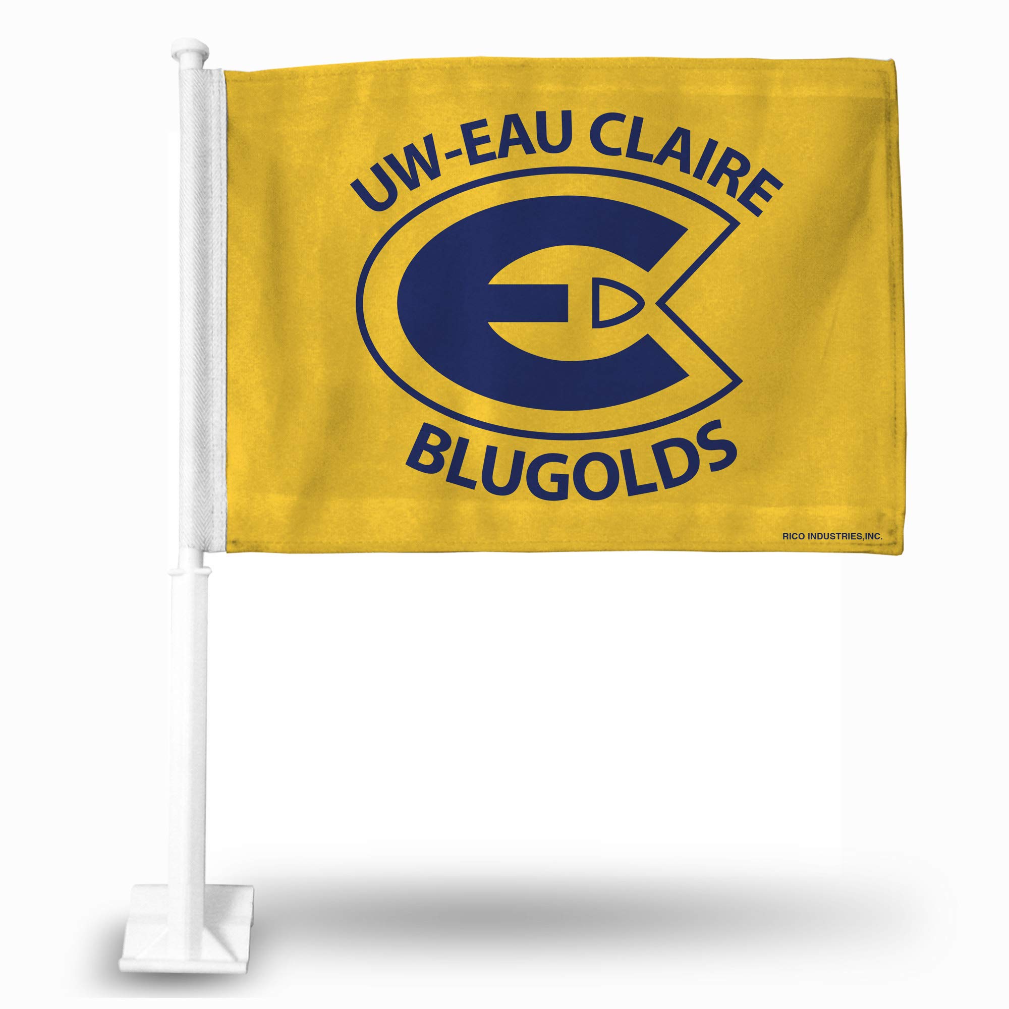 NCAA Wisconsin-Eau Claire Blugolds Double Sided Car Flag - 16x19 Inch for Cars & Trucks
