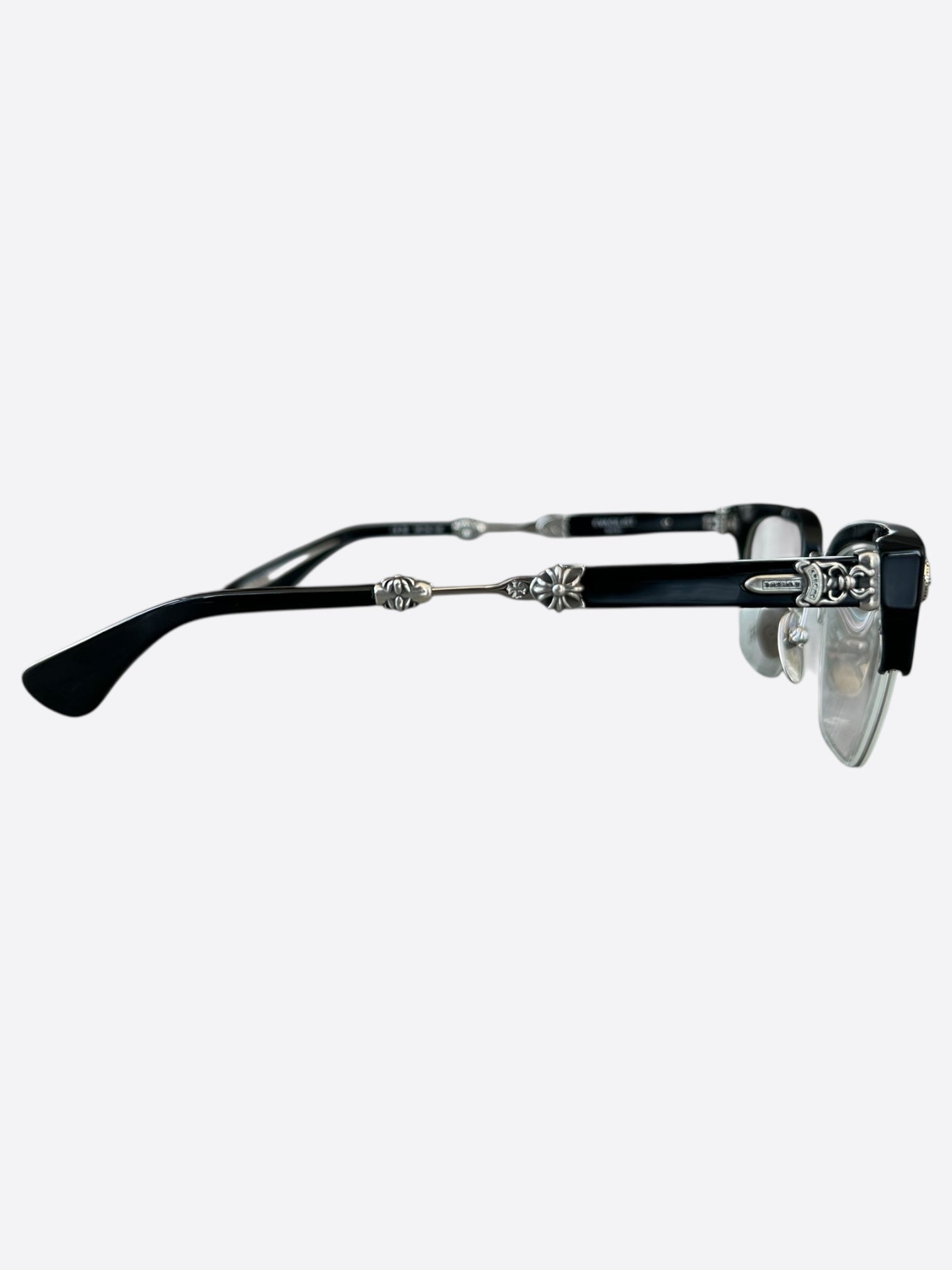 Chrome Hearts Black & Silver Evangelist Sunglasses - Luxury Designer Eyewear for Men & Women - Perfect for Outdoor Activities & Fashion Statements