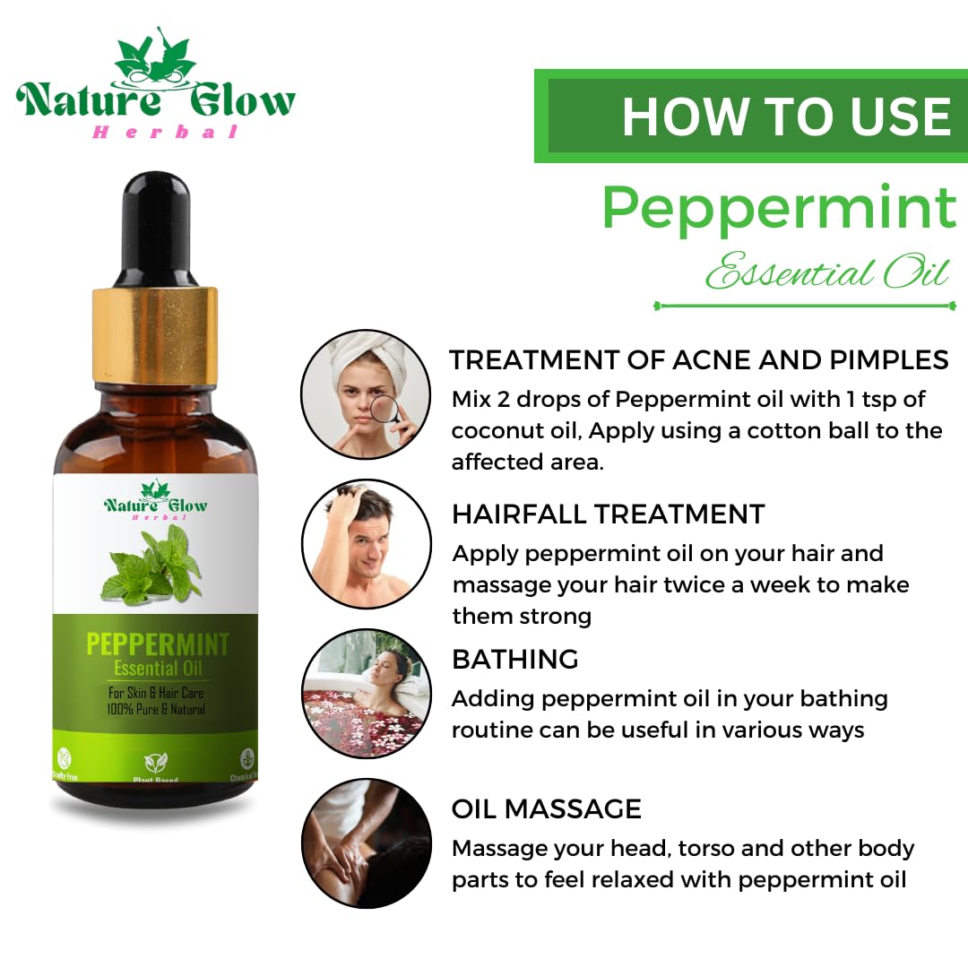 Pure Natural Peppermint Essential Oil - 100% Undiluted Therapeutic Grade for Aromatherapy, Skin Care, Hair Treatment & Diffuser Use - 15ml Bottle (Pack of 1) - Perfect for Relaxation, Stress Relief & Home Spa