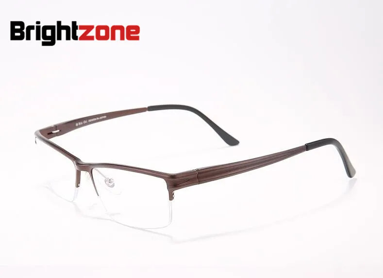 Brightzone Men's Semi-Rim Square Aluminum Sport Eyeglasses 70188 - Lightweight Durable Frames for Running, Cycling & Outdoor Activities