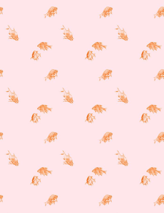 Nathan Turner Pink 'Goldfish' Wallpaper - Elegant Floral Peel and Stick Wallpaper for Bedroom, Living Room, and Nursery Decor