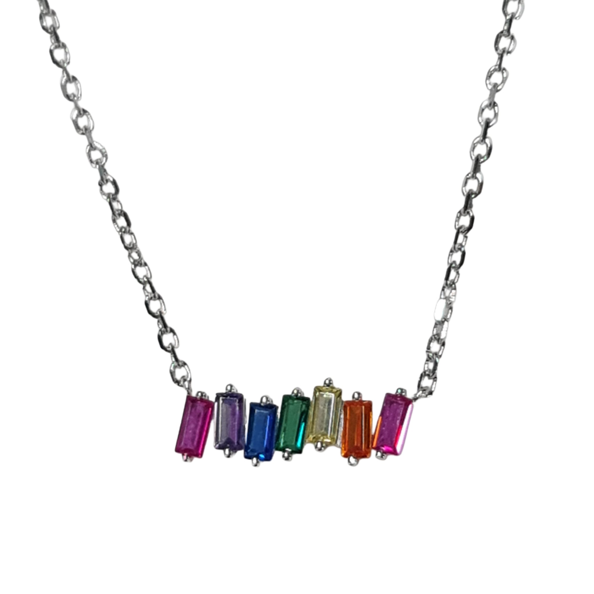 Rainbow Spirit Necklace Silver - Elegant Sterling Silver Pendant for Women | Perfect for Everyday Wear, Spiritual Healing & Gift Giving