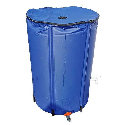 100 Gallon Collapsible Rain Barrel with Filter & Spigot - Portable Water Storage Tank for Rainwater Collection - Outdoor Garden Water Catcher for Sustainable Gardening & Emergency Water Supply