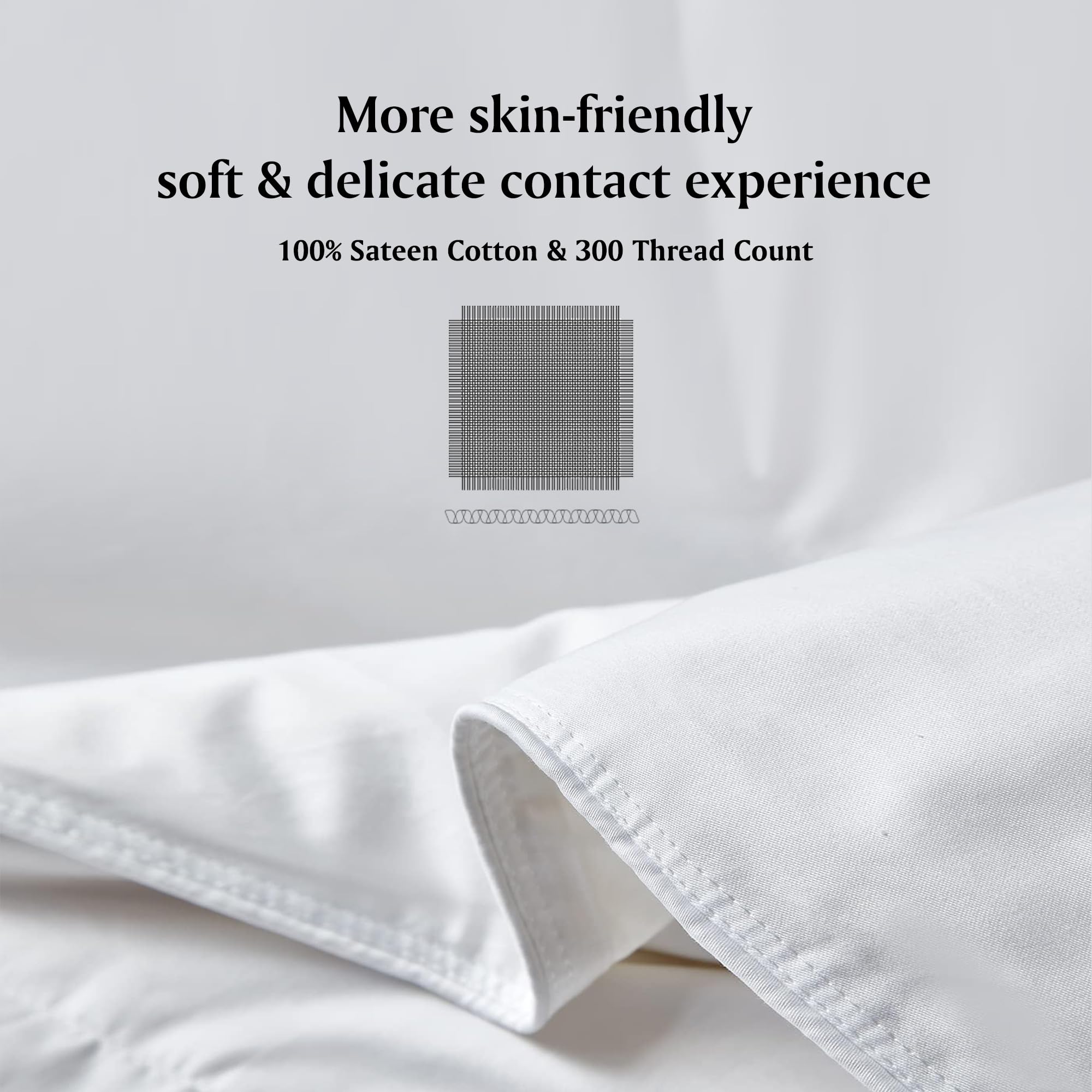 Beautyrest 300TC Sateen Cotton European White Down Comforter Queen Size - All Seasons 650 Fill Power Down Duvet Insert | Hypoallergenic & Breathable | Made in USA | Baffle Box & Corner Loops Design | Perfect for Master Bedroom, Guest Room & Cozy Winter Nights