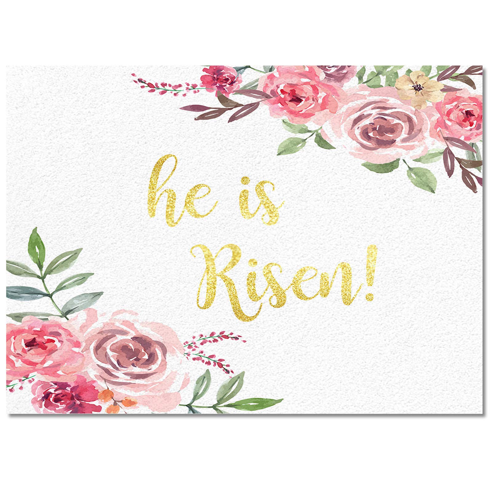 5x8 Feet Non-Slip Easter 'He is Risen' Spring Floral Area Rug - Stain-Resistant Indoor Carpet for Living Room, Bedroom & Dorm | Soft Super Absorbent Floor Mat Perfect for Easter Decorations & Home Worship Spaces