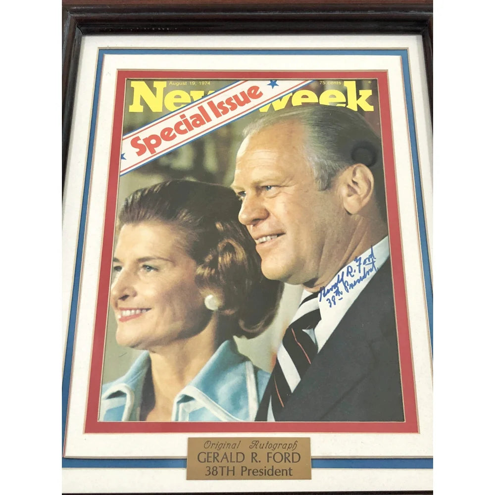 Authentic Gerald Ford Signed 8x10 Photo with JSA COA - Framed Autograph of US President from Michigan - Perfect for Collectors, History Enthusiasts & Home Office Decor