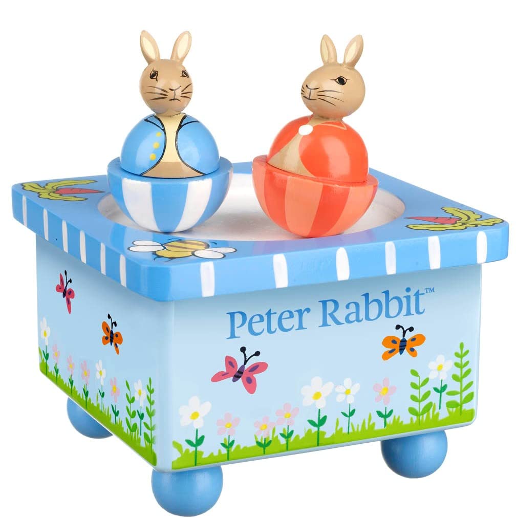Peter Rabbit Wooden Music Box - Handcrafted Small Musical Gift for Kids & Collectors - Perfect for Birthdays, Baby Showers & Nursery Decor