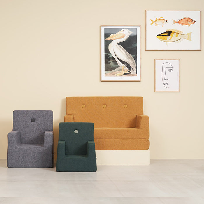 KlipKlap KK Kids Chair XL - 63x49x42cm Beige with Sand Finish - Durable Children's Chair for Home, Classroom & Playroom