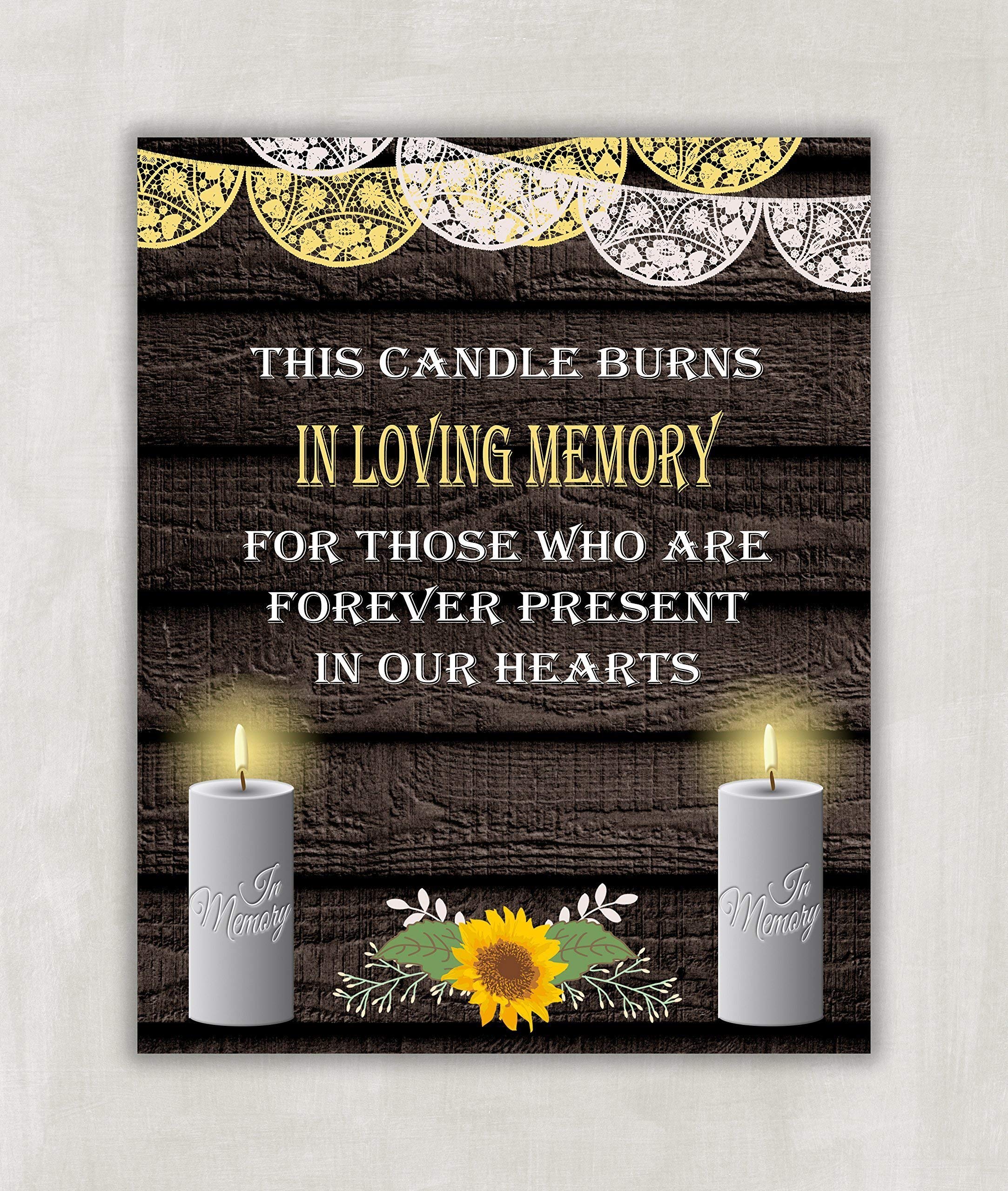 In Loving Memory Wedding Sign - 8x10 Rustic Wood Look Table Sign for Wedding Memorials - Perfect for Wedding Receptions, Memorial Displays & Home Decor (UNFRAMED)