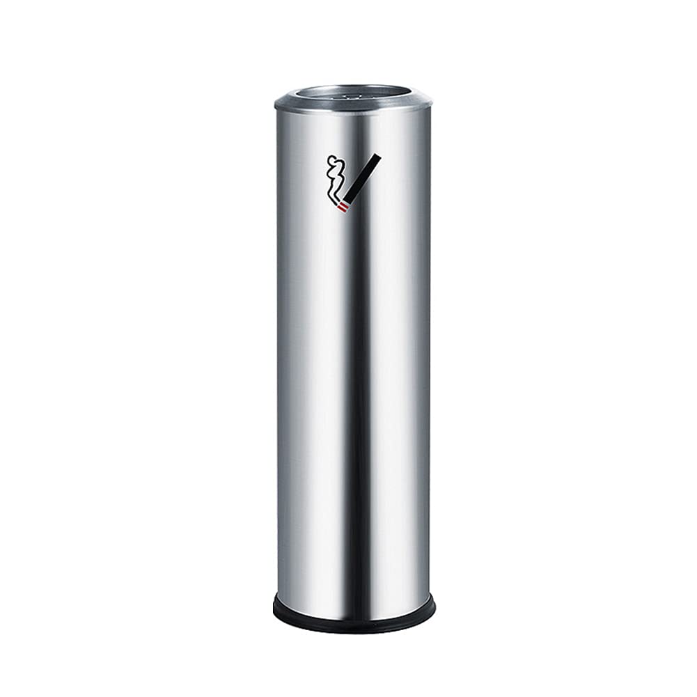 Outdoor Standing Ashtray - Heavy Duty Metal Floor Ashtray for Patio, Cigarette Butt Receptacle with Lid - Perfect for Commercial Use, Smoking Areas, and Backyard Gatherings