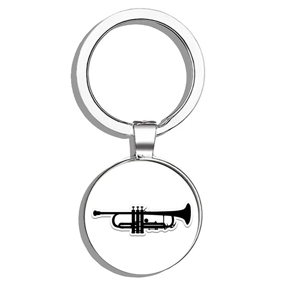 Premium Trumpet Metal Keychain Ring - Durable Round Key Chain for Keys, Gift, and Promotional Use - Perfect for Musicians, Music Lovers, and Trumpet Enthusiasts