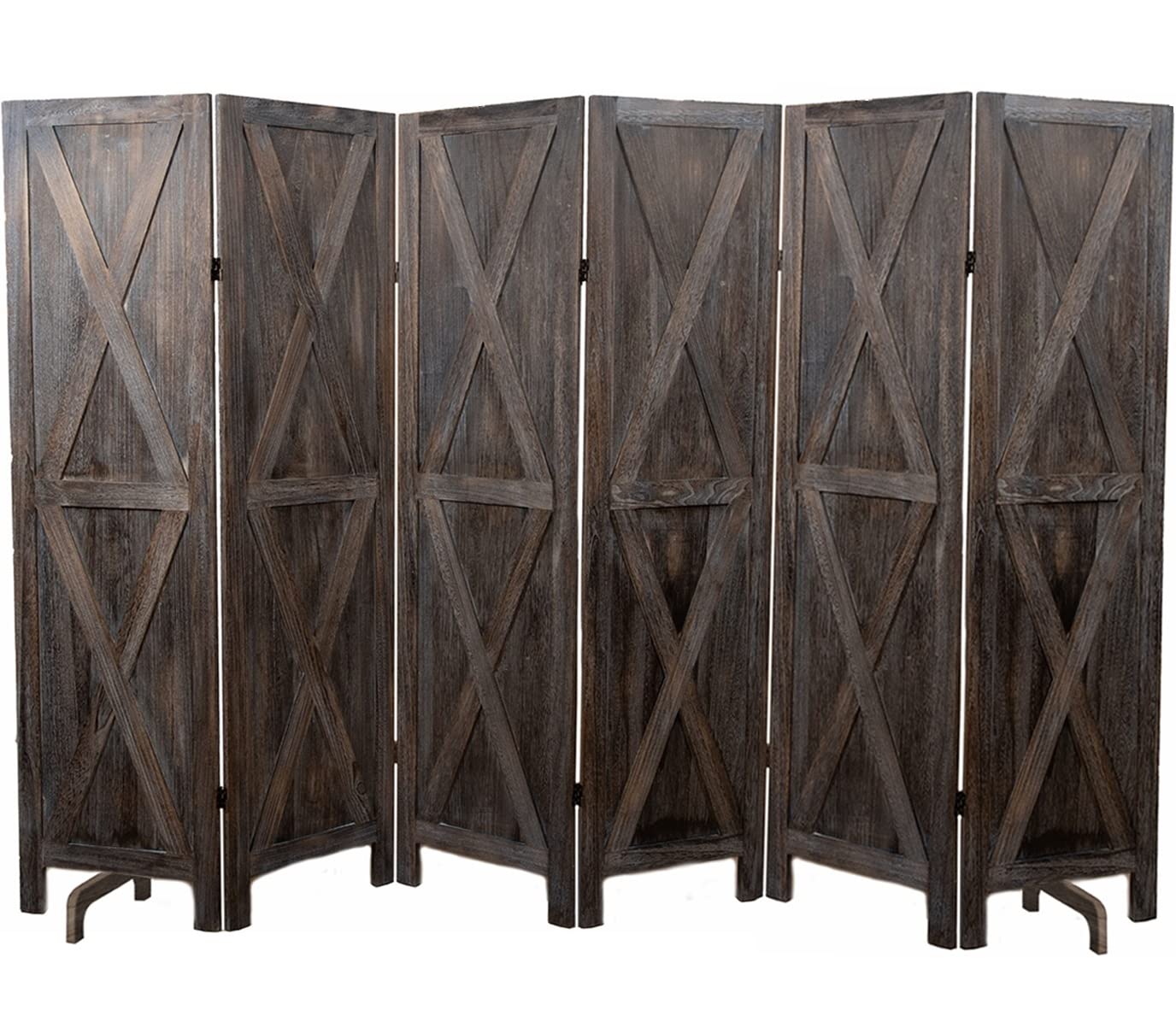 Premium 6-Panel Room Divider - Rustic Barnwood Folding Privacy Screen & Partition Wall for Home, Office, or Studio | Perfect for Creating Private Spaces, Room Separation, and Stylish Home Decor