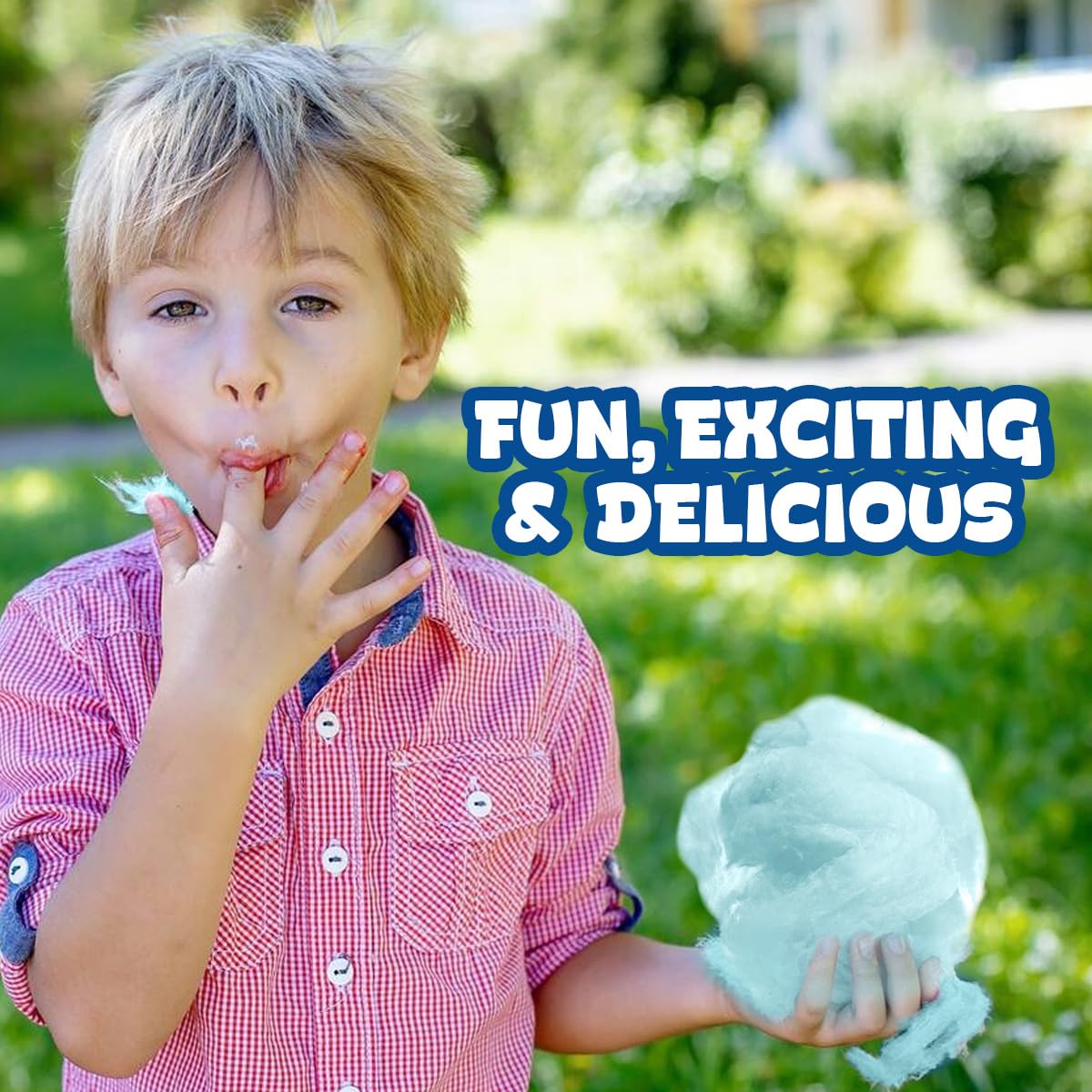 Blue Raspberry Cotton Candy 10 Pack - 0.42oz Individually Wrapped Bags (10 Count) | Kosher, Fluffy Party Favors & Treats for Birthdays, Weddings, Baby Showers & Carnivals | Perfect for Snacking, Gift Baskets & Sweet Table Displays
