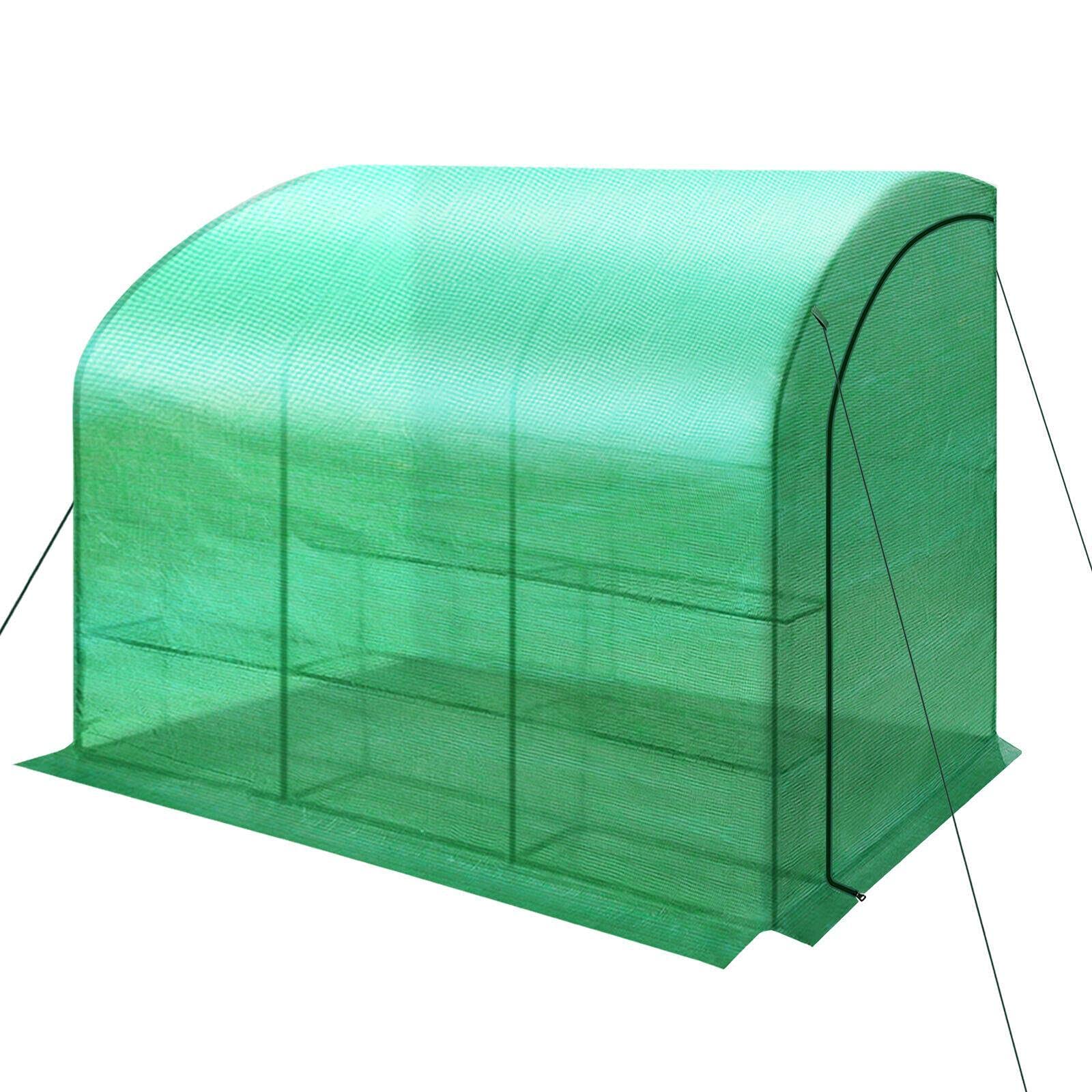 Silver Large Walk-in Wall Half Greenhouse 10x5x7 Feet with 3 Tiers & 6 Shelves - Green & White Yard Greenhouse for Indoor/Outdoor Use | Perfect for Gardening, Plant Growing, Winter Protection & Year-Round Cultivation