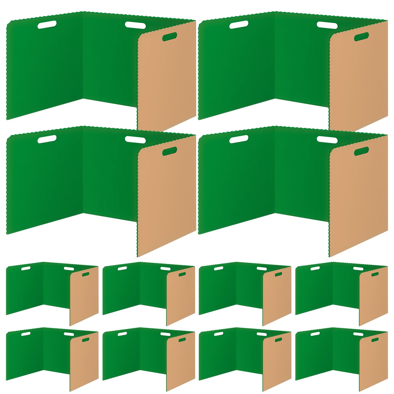12 Pcs Green Privacy Folders for Students - Classroom Desk Dividers & Test Privacy Boards | School Supplies for Organized Study, Quiet Testing & Focused Learning