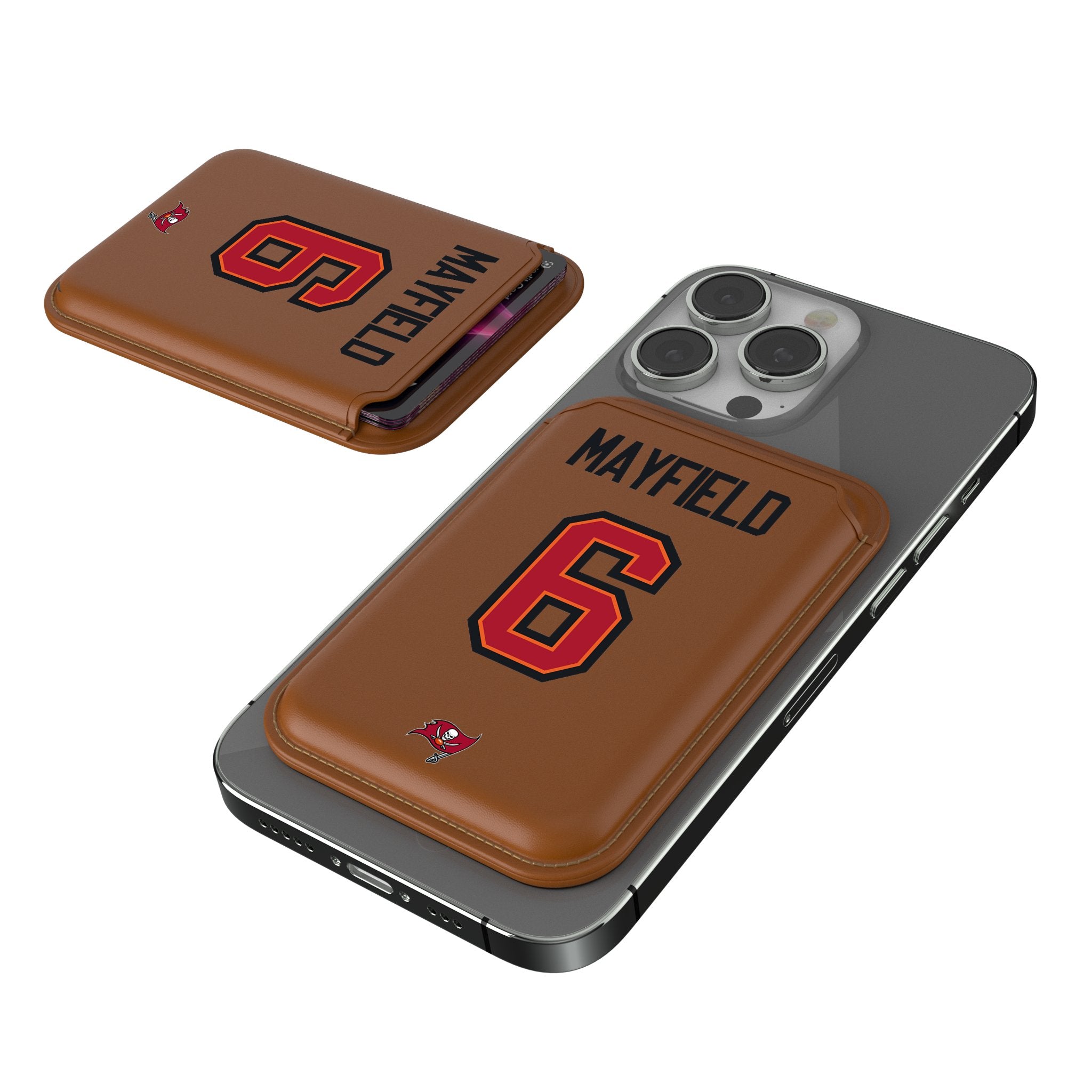 Baker Mayfield Tampa Bay Buccaneers NFL Magnetic Credit Card Holder Wallet - Slim RFID Blocking Leather ID Case for Men (6 Cards Capacity) - Perfect for Game Day, Travel & Everyday Use