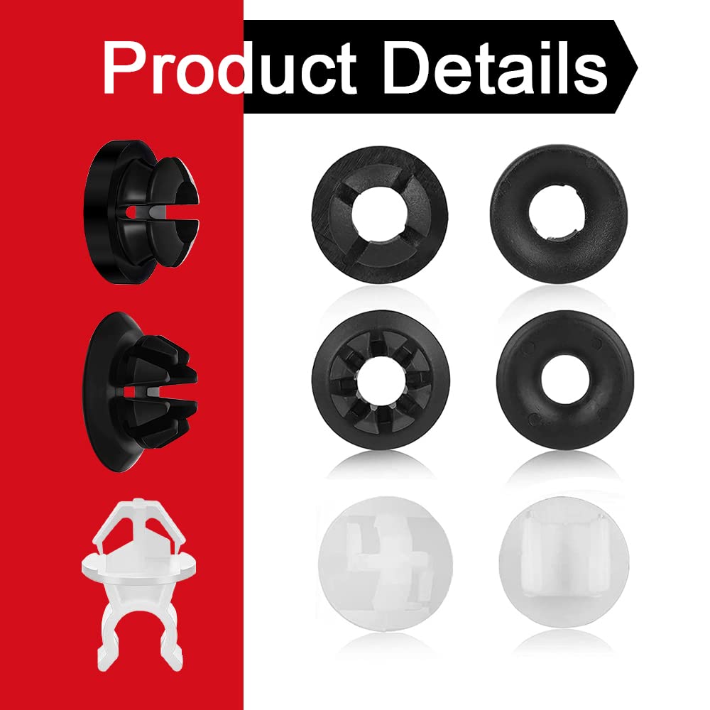 30PCS Car Hood Prop Rod Holder Clips - Black & White Hood Support Clips Replacement (91503-SS0-003) - Universal Fit for Most Vehicles - Perfect for Engine Maintenance & DIY Car Repairs