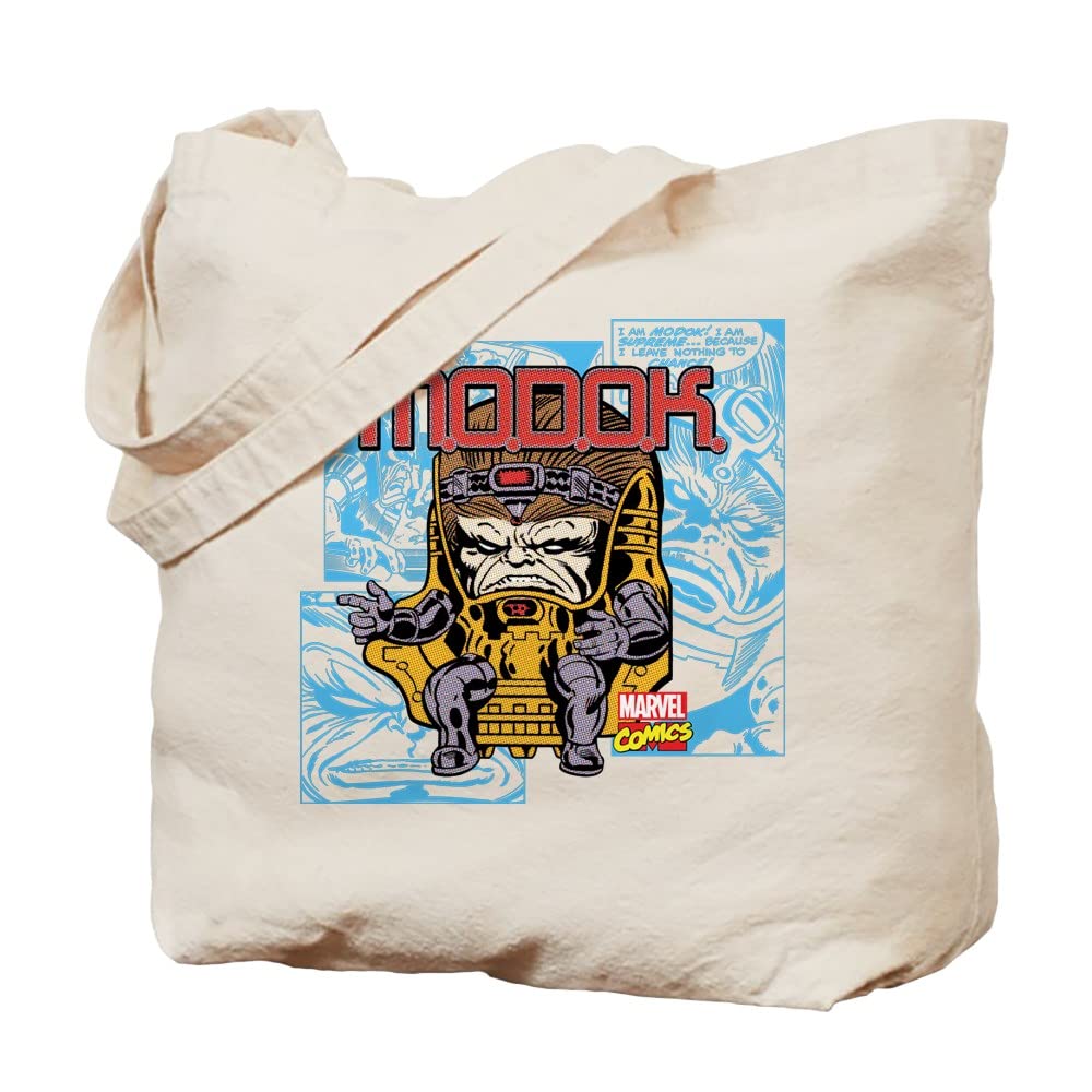 Marvel Comics MODOK Retro Canvas Tote Bag - Eco-Friendly Reusable Shopping Bag for Groceries, Beach & Comic Con Events | Natural Cotton Carryall for Fans & Collectors