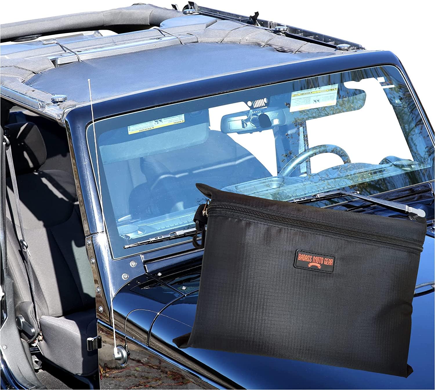 Premium Jeep Wrangler Sunshade Top Mesh (2007-2018 JK & JKU) - UV Protection, Wind & Noise Reduction, Cool Comfort - Easy No-Tool Installation - Perfect Jeep Accessories Gift for Off-Road & Summer Adventures