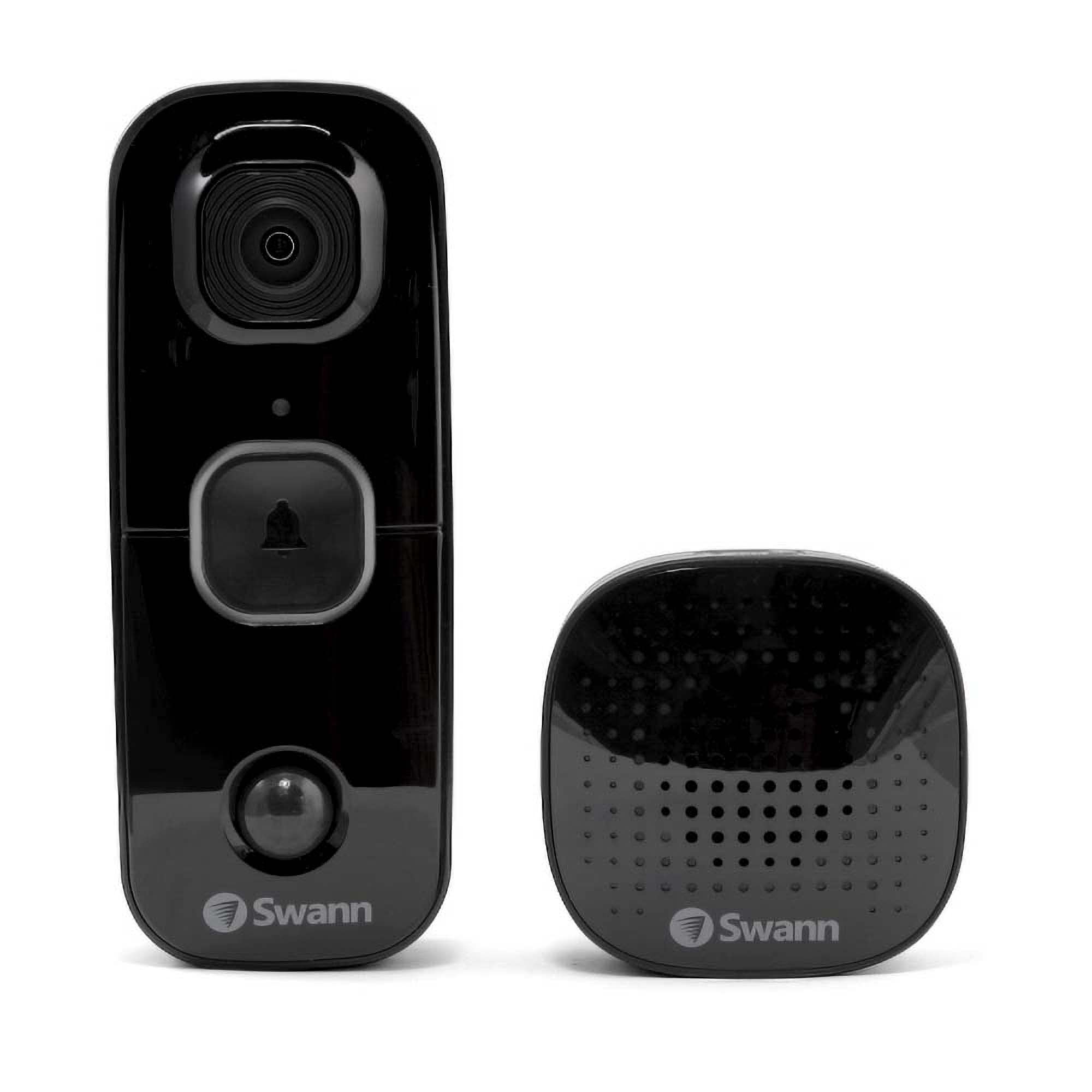 Swann Buddy Video Doorbell - 2 Pack HD Security Camera with Motion Detection & Night Vision - Ideal for Home, Apartment & Office Front Door Monitoring