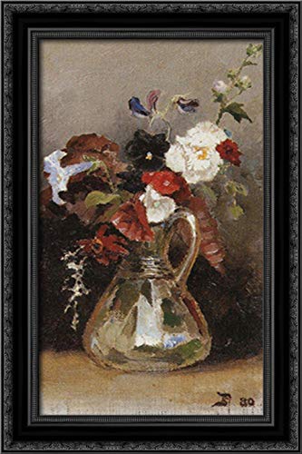 Vasily Polenov Floral Canvas Art - 16x24 Inch Black Ornate Wood Framed Wall Decor | Perfect for Living Room, Bedroom & Office Decorations