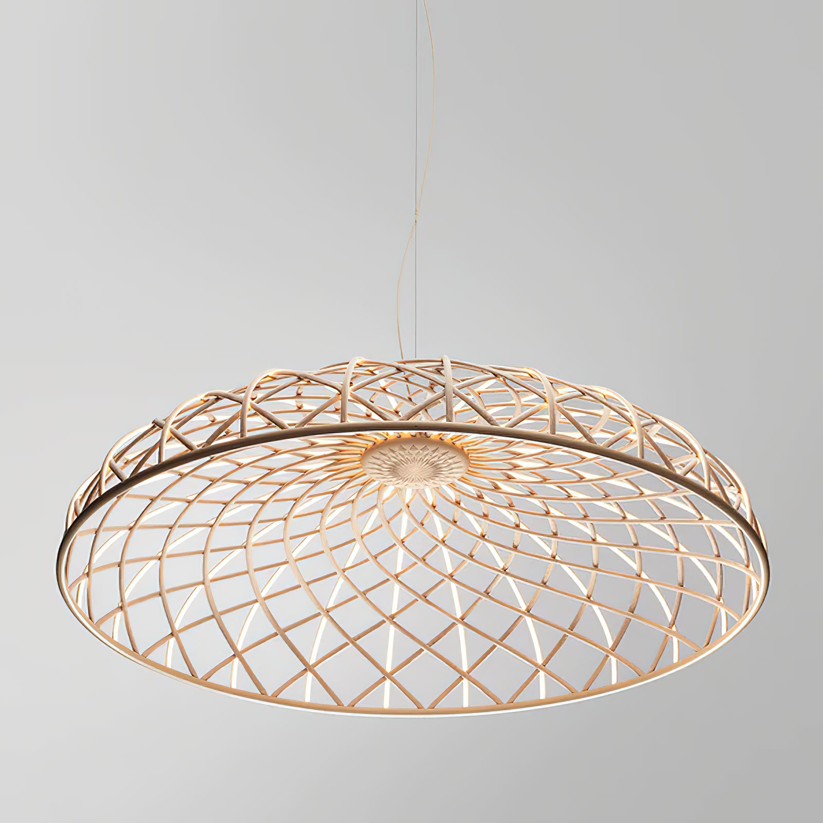 Braided Rope Round Pendant Light - Modern Farmhouse Ceiling Fixture for Kitchen, Dining Room & Bedroom Lighting
