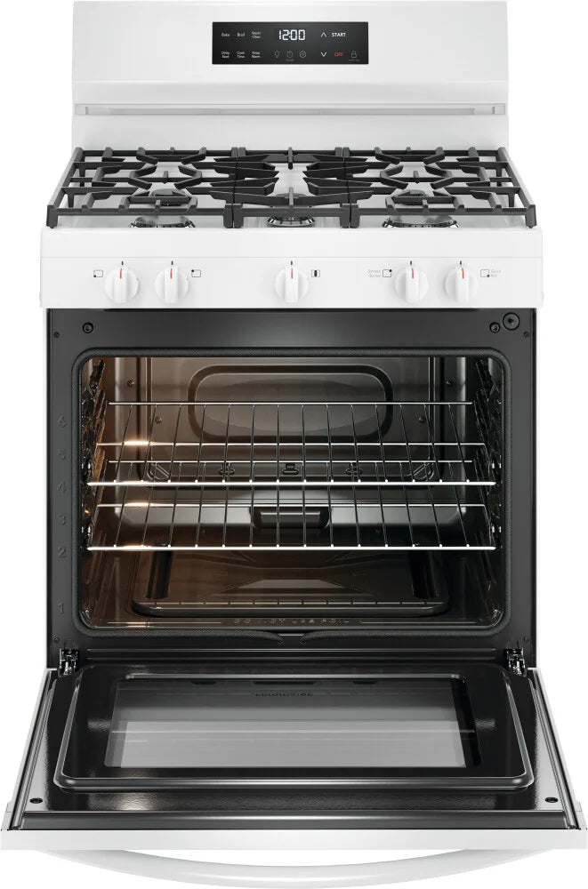 Frigidaire FCRG3062AW 30-Inch Gas Range with Steam Clean Function - White | Perfect for Modern Kitchens & Home Cooking