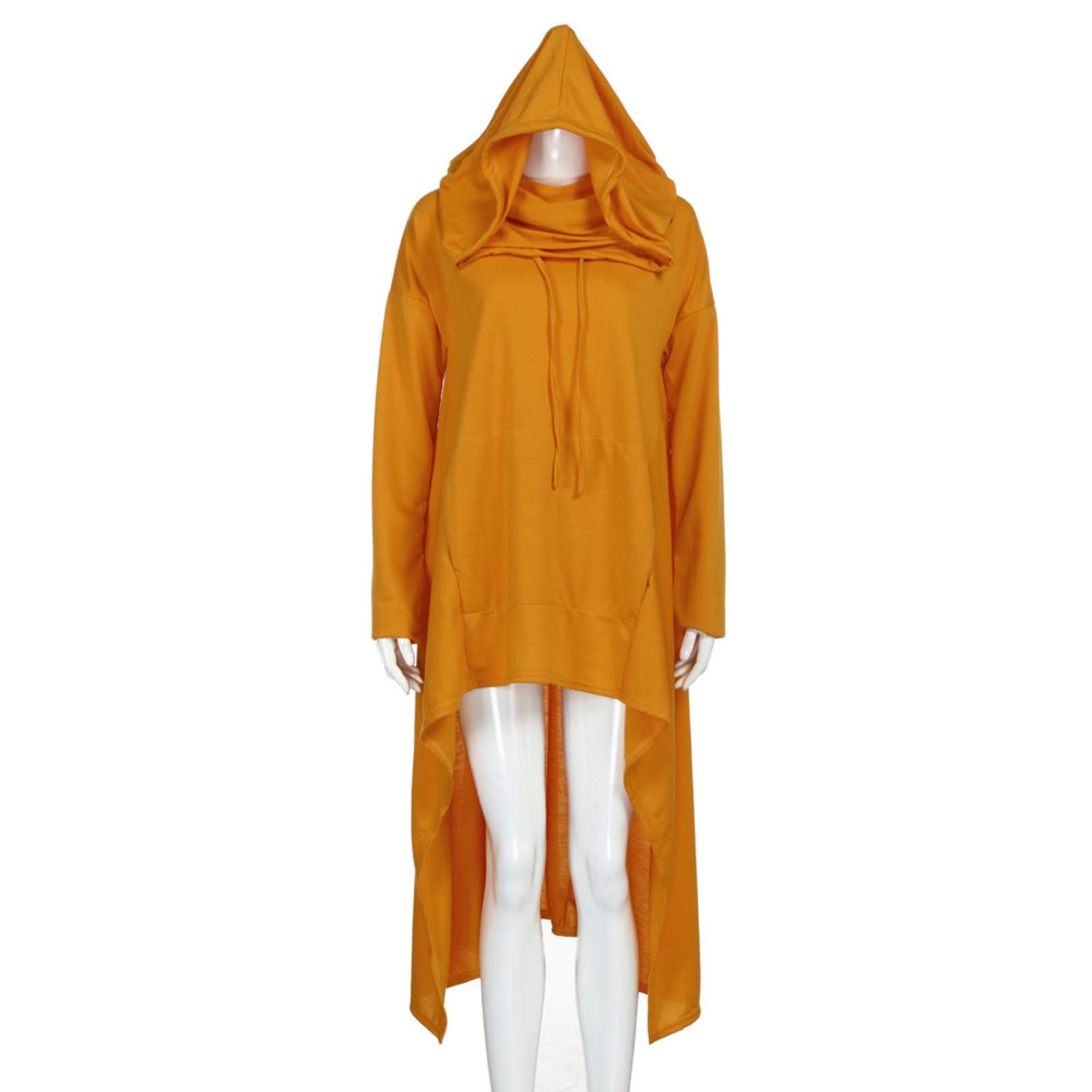 Plus Size Hoodie for Women - Loose Fit Long Hoodie with Irregular Hem & Shirt Pocket - Casual Tunic Top for Everyday Wear, Work & Travel