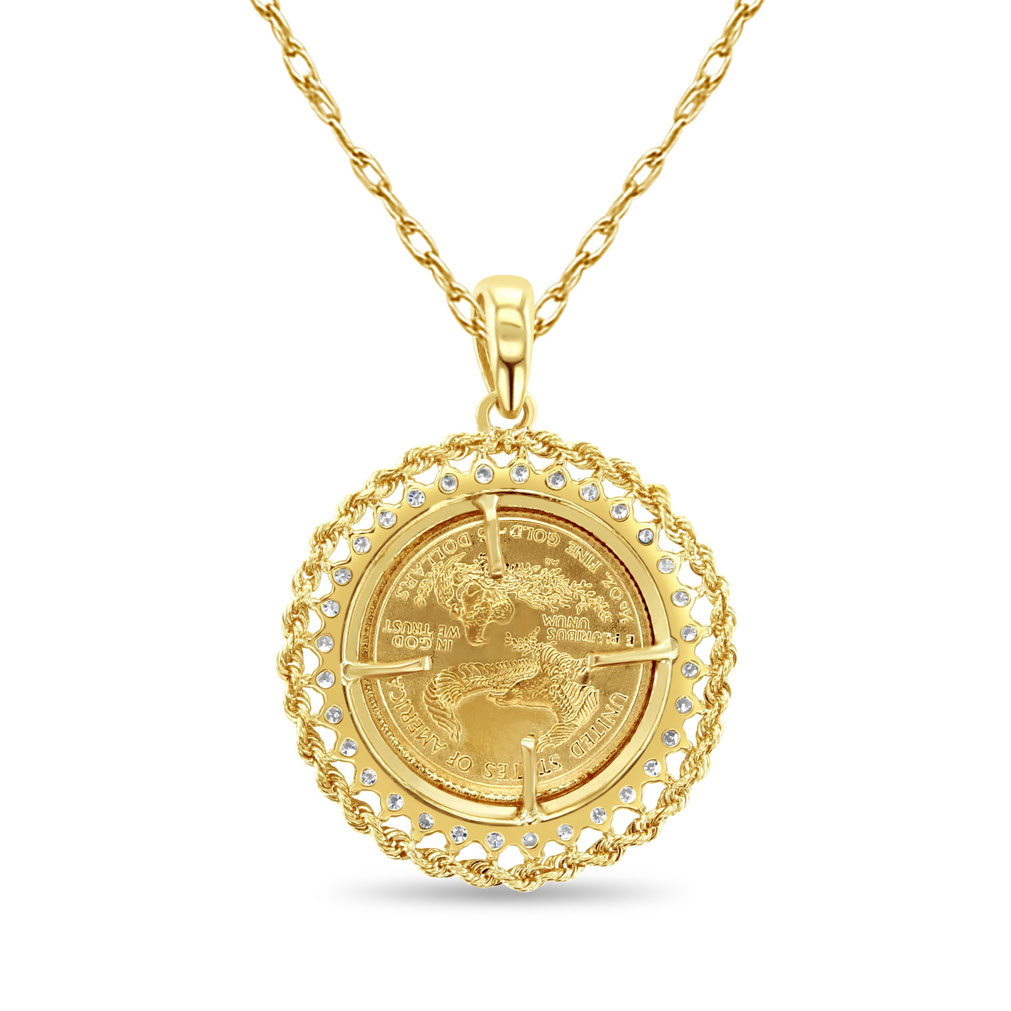22K 1/10 oz Fine Gold Lady Liberty Coin with Diamond & Rope Halo Design - Perfect for Collectors, Investors & Luxury Gifts (Birthday, Anniversary, Valentine's Day)