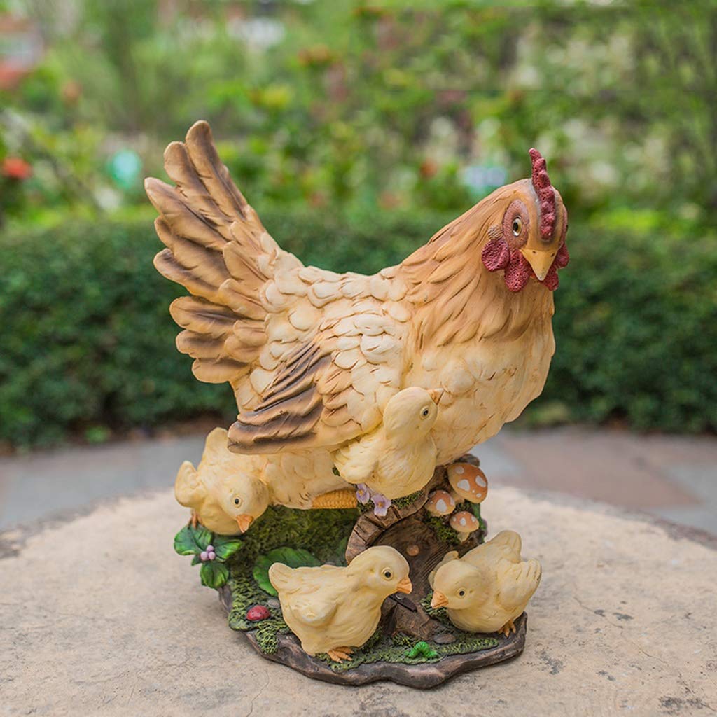 YIXIN2013SHOP Resin Rooster Statue - Realistic Outdoor Garden Decor, Farmhouse Chicken Ornament for Patio, Yard & Lawn Decoration - Perfect for Countryside, Rustic & Vintage Home Decor Styles