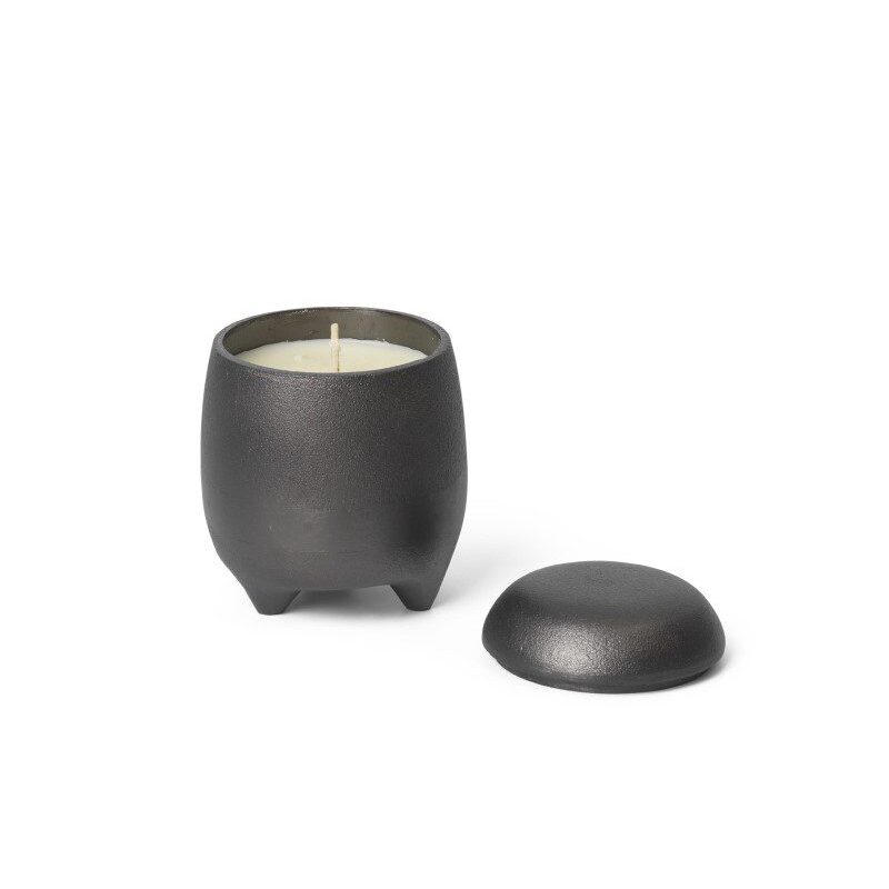 FERM LIVING Evoke Candle Holder - Modern Blackened Aluminum Candle Stand for Home Decor | Perfect for Living Room, Bedroom & Wedding Centerpieces