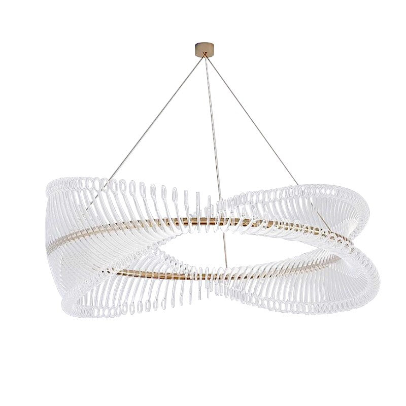 Elegant Spiral Acrylic Chandelier - Modern LED Ceiling Light Fixture for Dining Room, Living Room & Bedroom Decor | Energy Saving & Stylish Lighting Solution