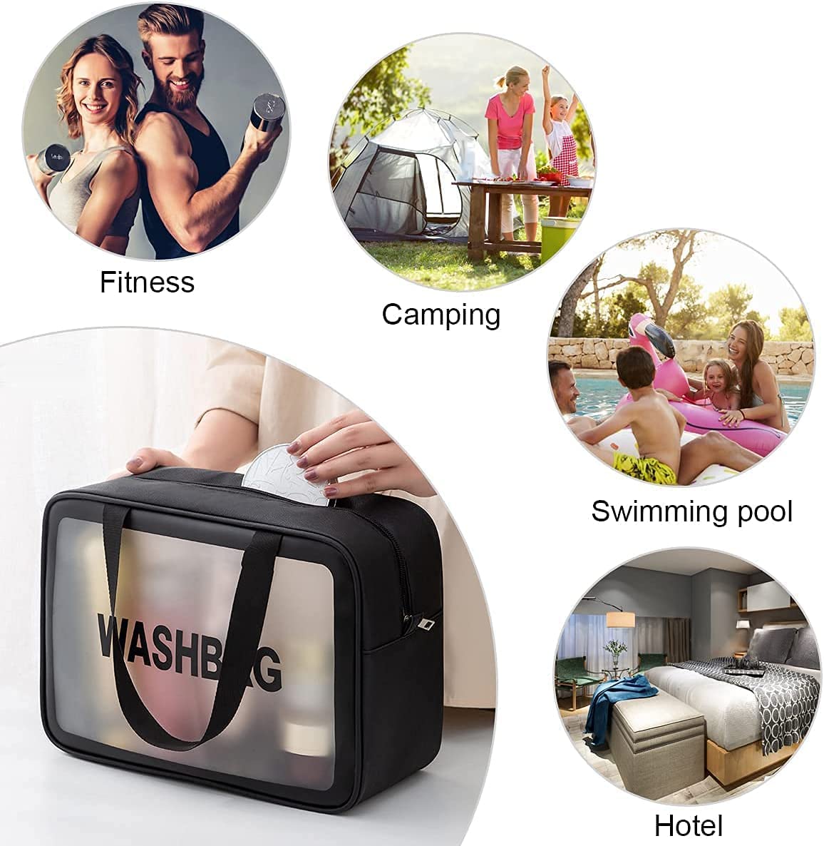 Waterproof Clear PVC Cosmetic Bag - Travel Toiletry Organizer with Zipper for Makeup, Skincare & Essentials (Set of 3) - Perfect for Women, Men & Kids - Ideal for Travel, Gym, Beach & Daily Use