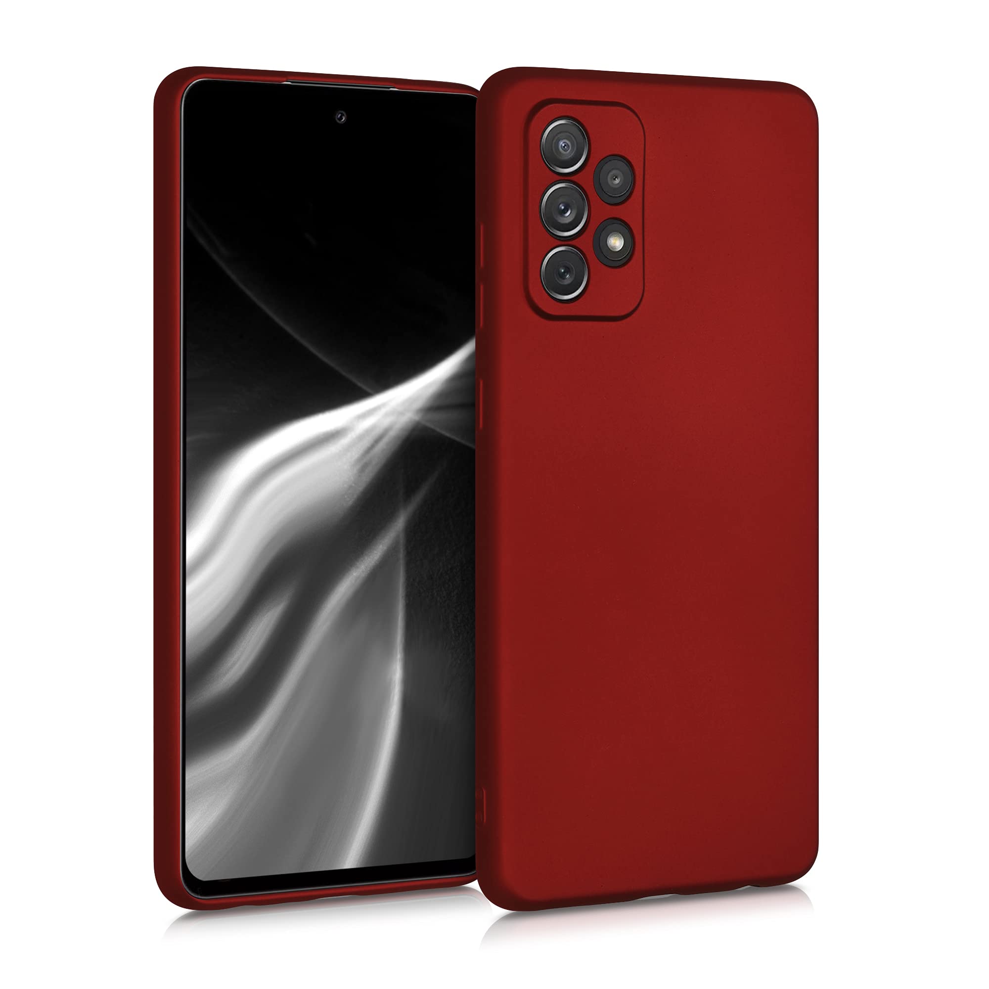 Premium TPU Case for Samsung Galaxy A72 - Slim Flexible Protective Phone Cover in Metallic Dark Red | Shockproof & Scratch Resistant | Perfect for Everyday Use, Work & Travel
