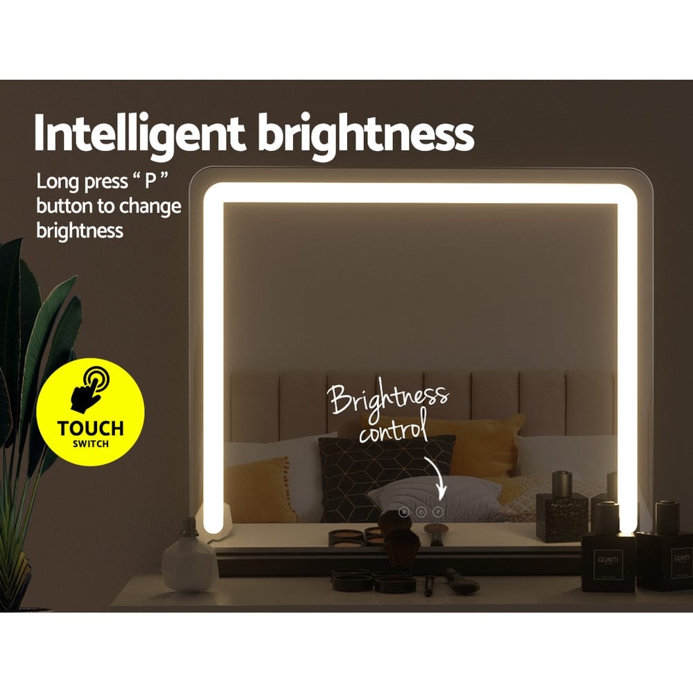 Embellir Hollywood Vanity Makeup Mirror with LED Lights - 50X60CM Tabletop Mirror for Professional Makeup, Skincare & Hairstyling at Home or Salon