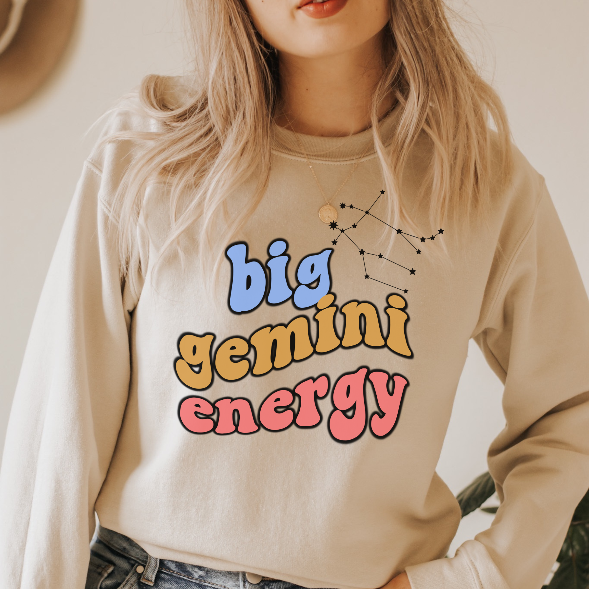 Gemini Sweatshirt - Big Gemini Energy Hoodie | Perfect Gift for Gemini & Astrology Lovers | Birthday, Zodiac Party & Casual Wear