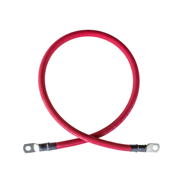 WindyNation 2/0 AWG Pure Copper Battery Cable - Black & Red Wire with Lug Connector Ring Terminals - Perfect for Marine, RV, Solar & Automotive Electrical Systems