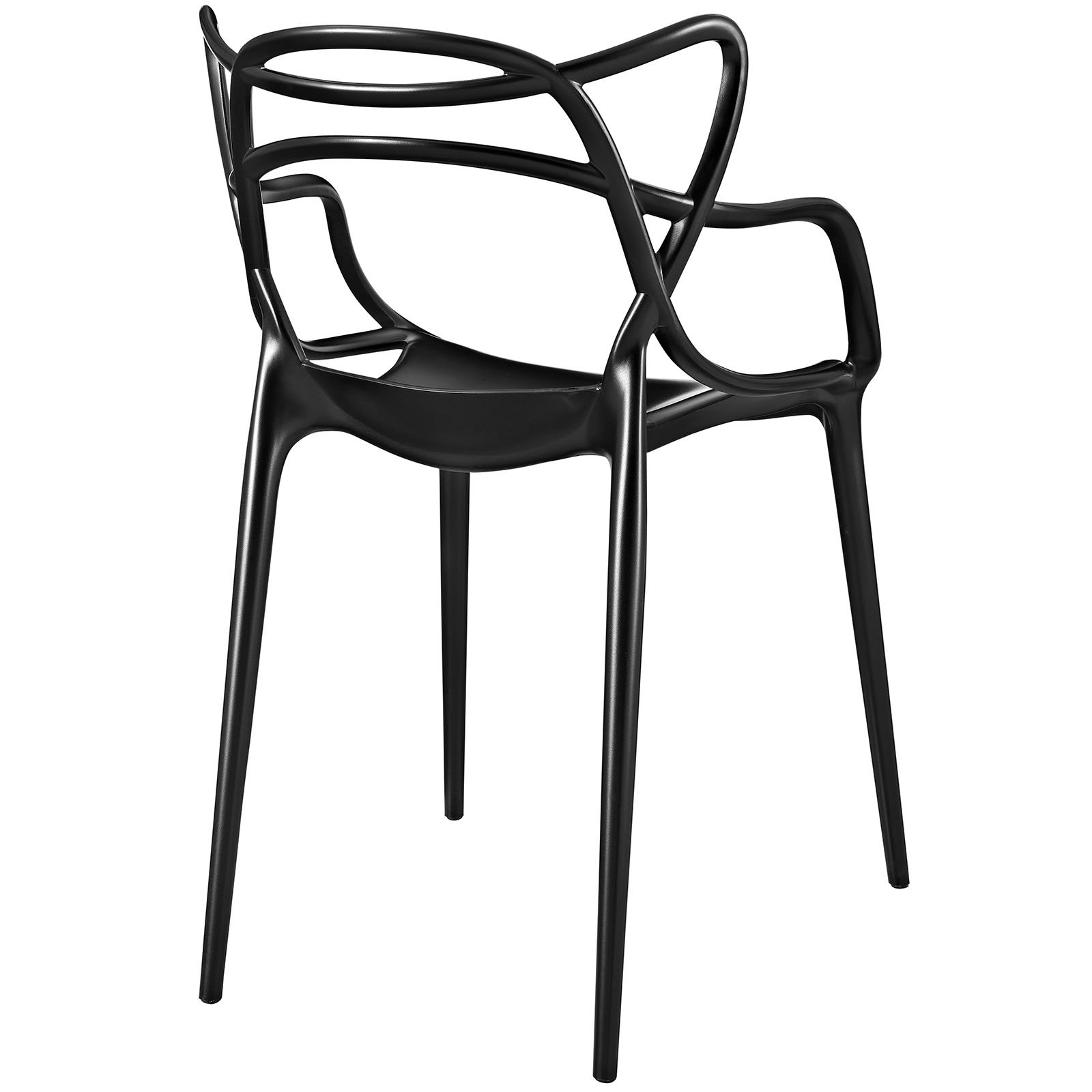 Modway Entangled Modern Molded Plastic Dining Chair - Black Kitchen & Dining Room Armchair, Fully Assembled | Perfect for Small Spaces, Breakfast Nooks & Contemporary Home Decor