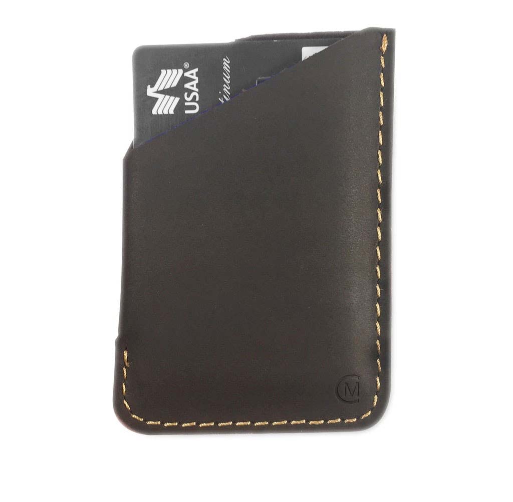 Slim Leather Minimalist Card Holder for Men & Women - RFID Blocking Thin Credit Card & Business Card Wallet - Front Pocket Wallet - Magnum (Brown) - Perfect for Travel, Everyday Carry & Minimalist Lifestyle