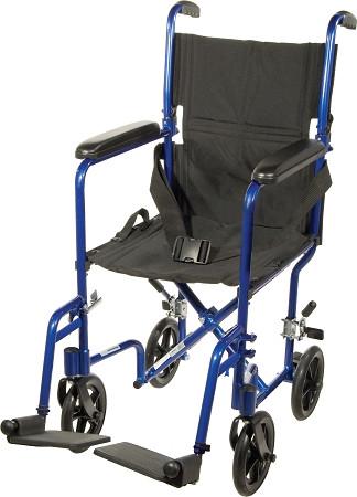 Lightweight Transport Wheelchair 17 or 19 Inch Seat - Portable Folding Wheelchair for Seniors & Disabled - Ideal for Travel, Hospital Visits & Outdoor Activities