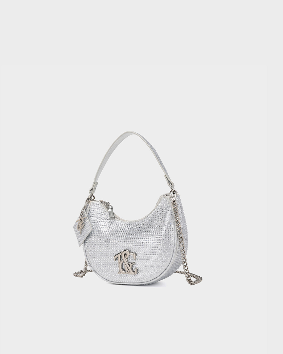 Stylish Silver Glam Crescent Purse for Women - Perfect for Evening Parties, Date Nights & Special Occasions