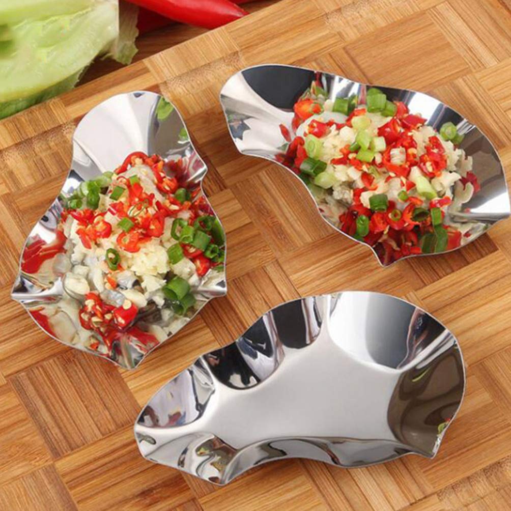 Premium Stainless Steel Oyster Shell Dishes Set of 2 - Unique Sauce Bowls for Oysters, Dipping, Seasoning & Baking | Perfect for Seafood Restaurants, Home Dining & Party Serving