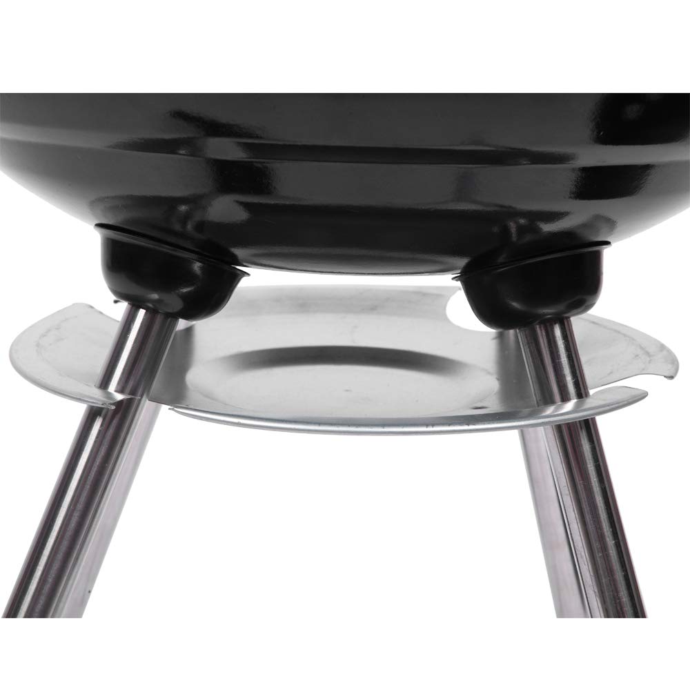 18 Inch Round Kettle Charcoal Grill - Portable Steel BBQ Oven with Wheels & Ash Catcher | Outdoor Backyard, Patio, Camping, Picnic & Party Barbecue Cooker | Perfect for Tailgating, Beach Cookouts and Family Gatherings