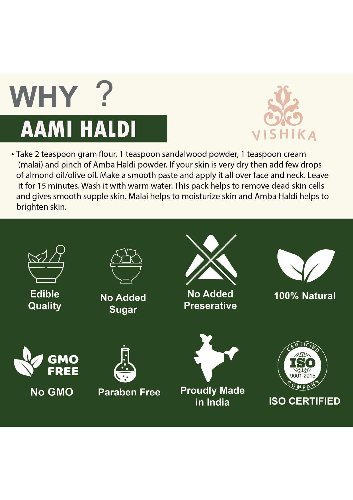 **Aami Haldi Powder Exfoliator – 400g | Kasturi Turmeric & Manjal for Glowing Skin | Natural Face & Body Scrub for Exfoliation & Brightening**    *(Use for DIY skincare, spa treatments, or as a natural brightening scrub for face and body.)*