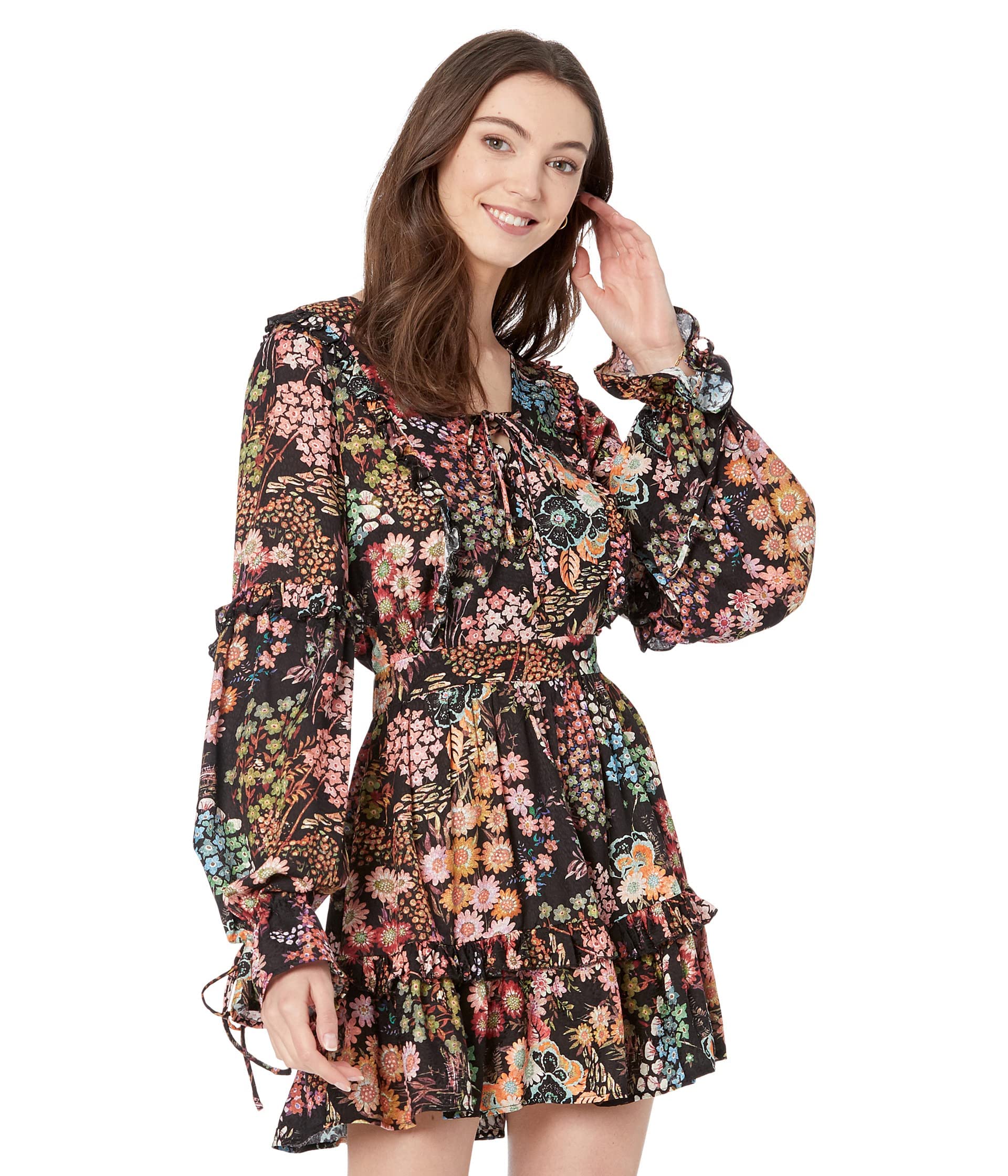 Ted Baker Hendria Mini Dress with Ruffle Details - Elegant Floral Print Party Dress for Women | Perfect for Cocktail Parties, Weddings & Date Nights