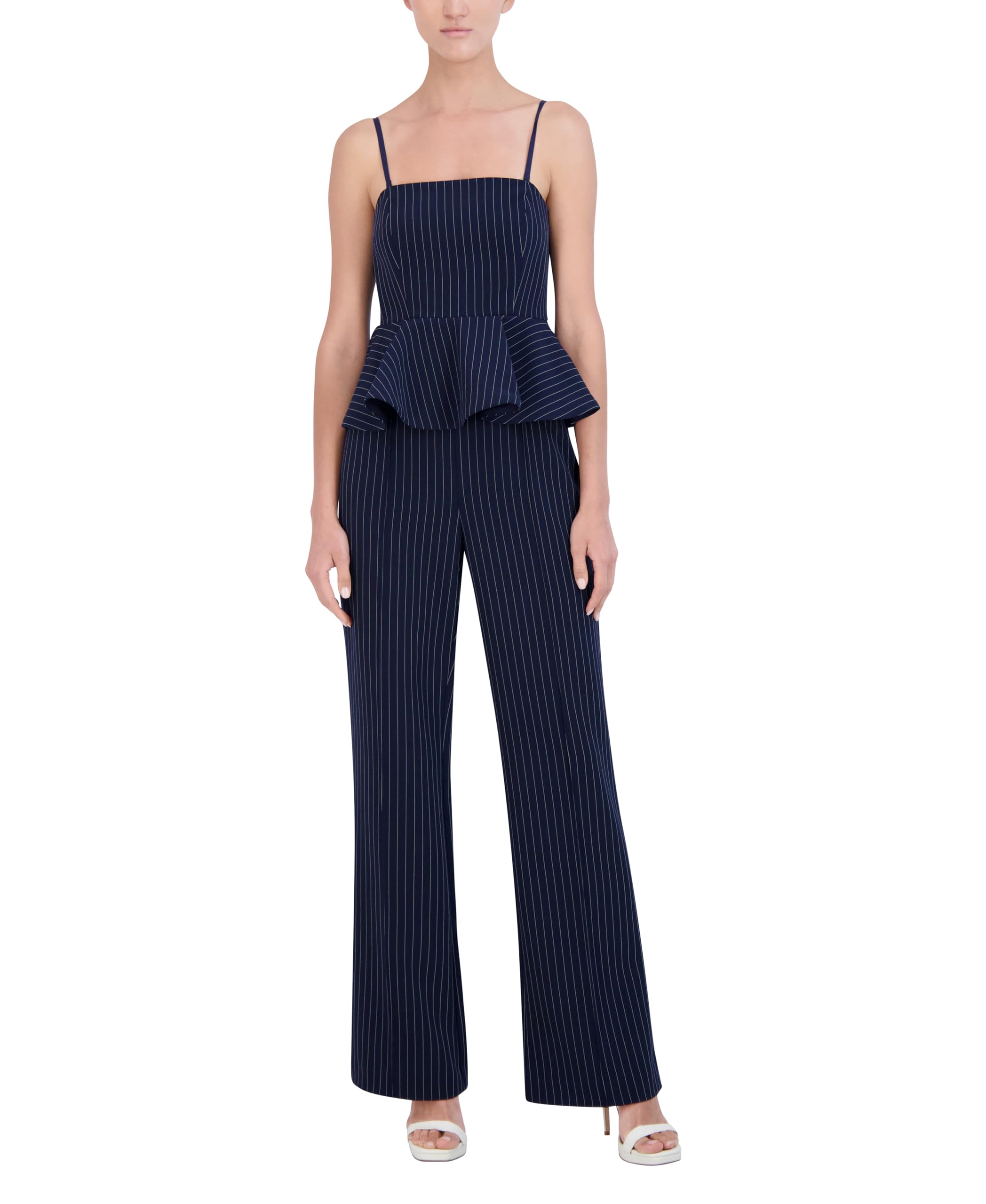 BCBGeneration Women's Pinstripe Wide Leg Trouser Pants - Stylish High Waist Office Pants for Work, Business & Casual Outfits