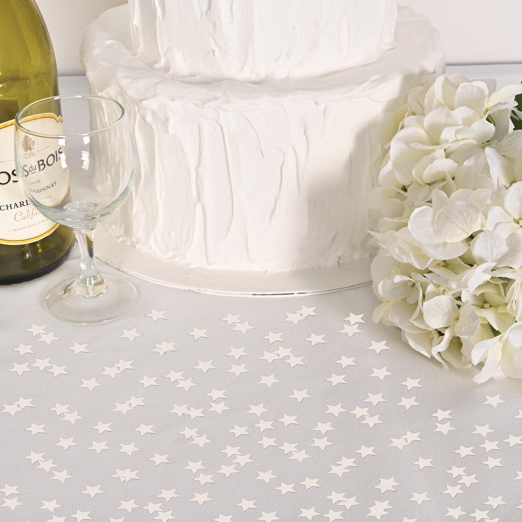 12 Pack Silver Confetti Stars - 1 Oz per Pack - Party Decorations for Birthdays, Weddings & Celebrations - Bulk Glitter Star Confetti for Tables, Floors & Photo Backdrops