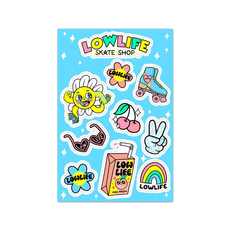 Lowlife 4x6 Sticker Sheet - Premium Vinyl Decals for Laptops, Water Bottles & DIY Crafts - Perfect for Scrapbooking, Journaling & Personalizing Accessories