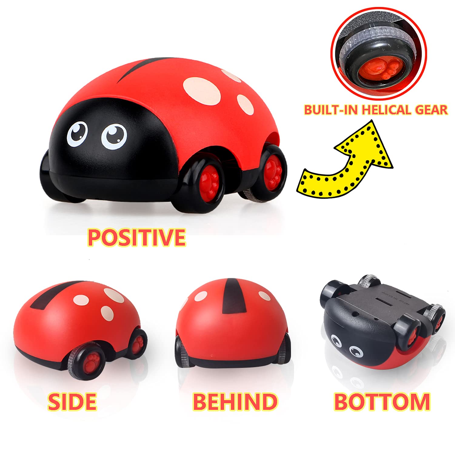 Best Pull Back Cars Toys for Toddlers 1-3 Years Old - 4 Pack Friction Powered Vehicle Playset with Animal Design - Fun Push and Go Toy Cars for Boys & Girls - Perfect Gift for Birthday, Christmas & Indoor Playtime